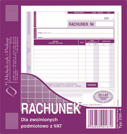 Rachunki i inne dowody sprzedaży